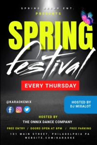 Black Professional Spring Festivel Celebration Tumblr Graphic template