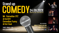 Black Professional Stand-up Comedy Show Digital Display template