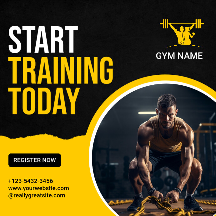 Black Professional Start Training Today Instagram Post Template ...