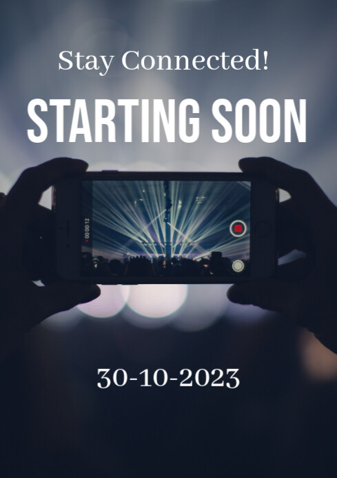 Black Professional Starting Soon Announcement A4 Template | PosterMyWall