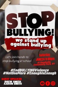 Black Professional Stop Bullying  Poster template