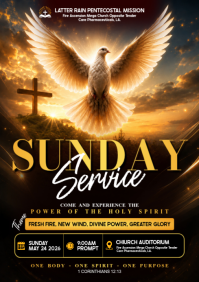 Czarny Sunday Church Service A4 Template
