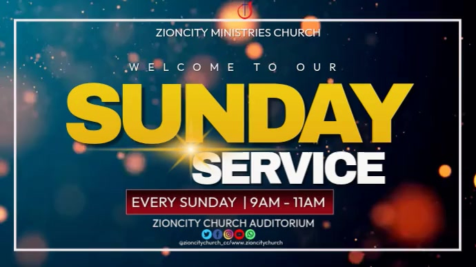 Modèle Black Professional Sunday Church Service Digital Display Video ...