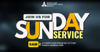 Black Sunday Church Service ภาพที่แชร์บน Facebook Template