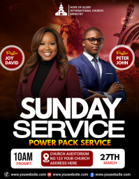 Black Sunday Church Service Flyer Template
