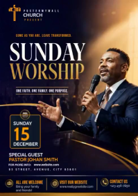 Schwarz Sunday Worship Service A4 Template