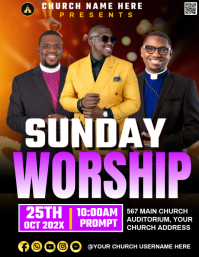 Black Sunday Worship Service Flyer Template