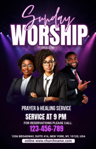 Black Sunday Worship Service Tabloid Template