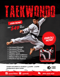 Nero Taekwondo Classes Løbeseddel Template