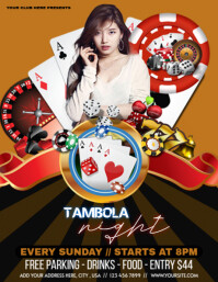Black Professional Tambola Night Flyer (us Letter) template