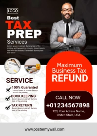 Black Professional Tax Prep  A6 template
