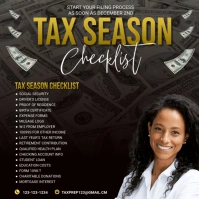 Black Professional Tax Season Checklist Instagram Post template