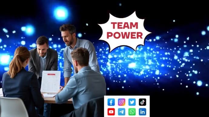 Black Professional Team Power Digital Display (16:9) template