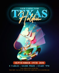 Black Professional Texas Holdem Poker Casino Instagram Portrait template