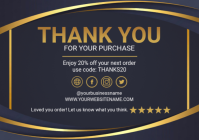 Black Thank You Card A2 Template