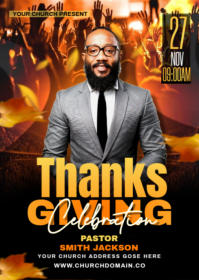 Sort Thanksgiving Church Celebration A6 Template