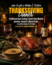Schwarz Thanksgiving Dinner Instagram Portrait Template