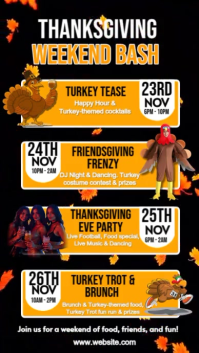 Black Professional Thanksgiving Weekend Bash  Instagram Story template