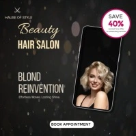 Black Professional The Blond Reinvention: Save 40% On Your Transformation At Hause Of Style! Instagr Instagram Post template
