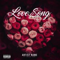 Black Professional The Love Song With Roses S ปกอัลบั้ม template
