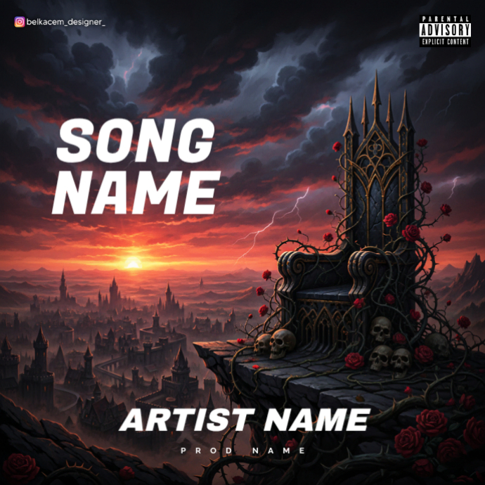Copy of Black Professional Throne Flower Album Cover | PosterMyWall