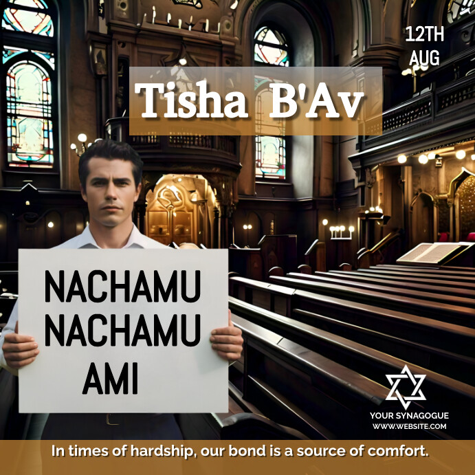 Copy of Black Professional Tisha B'av Instagram Post | PosterMyWall