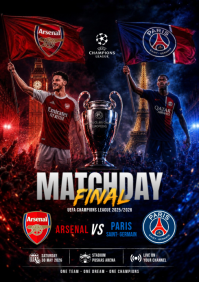 Black Professional UEFA Champions League Final A4 template
