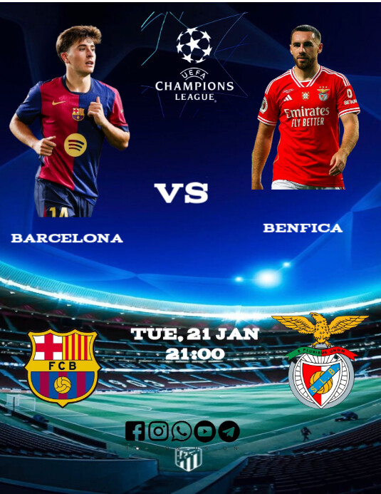 Black Professional Uefa Champions League Final  Flyer (us Letter) Pamflet (VSA Brief) template