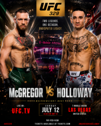 Black Professional UFC Fight Event Instagram Portrait template