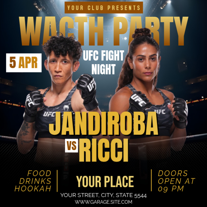 Ufc Fight Night Watch Party Template | PosterMyWall