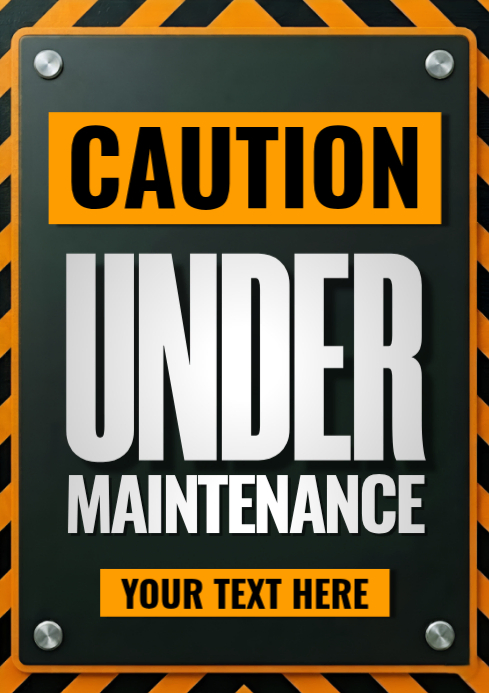 Black Maintenance Notice A4 Template | PosterMyWall