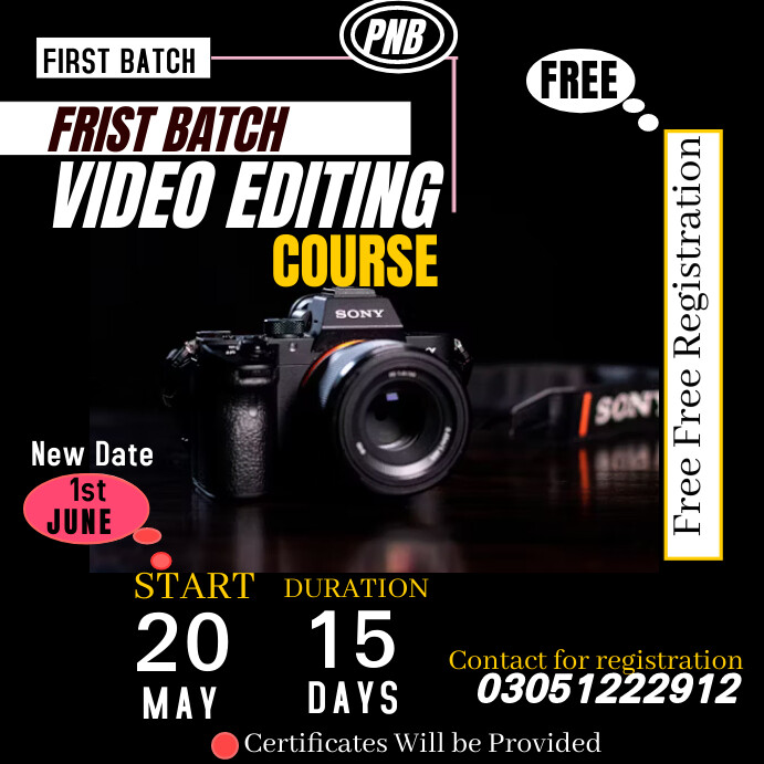 Copy of Black Professional Video Editing Course And C | PosterMyWall
