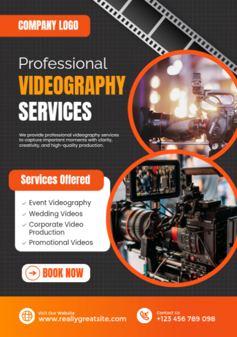 Black professional videography services a2 Template | PosterMyWall