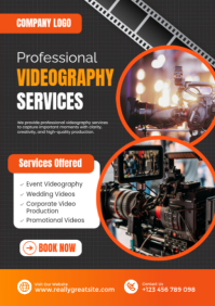 Black Professional Videography Services A2 template