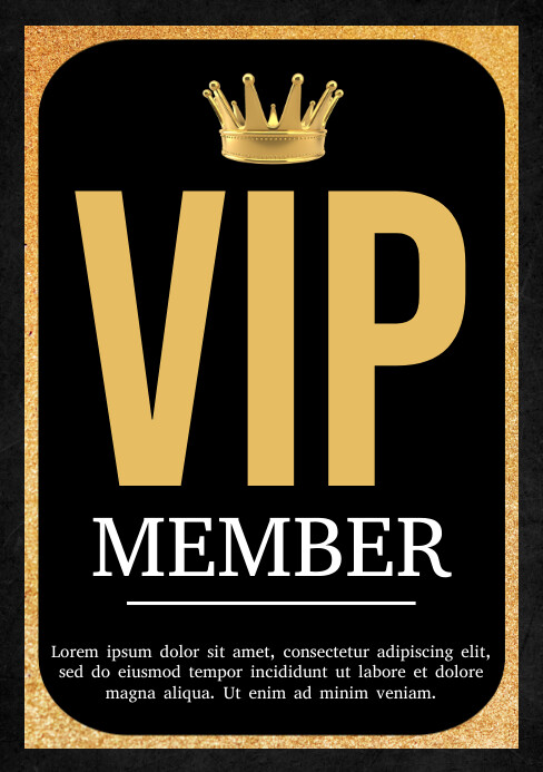 Black Professional Vip Pass Admission With Gl A5 template