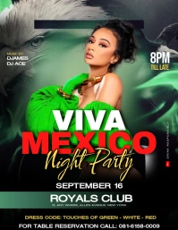 Black Professional Viva Mexico Night Party Template  Flyer (us Letter)