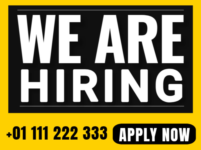 Black Professional We Are Hiring Yard Sign template