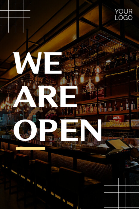 Black Professional We Are Open Poster Plakkaat template
