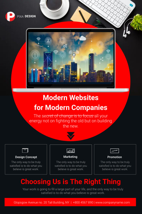 Black Professional Web Design Agency Poster template