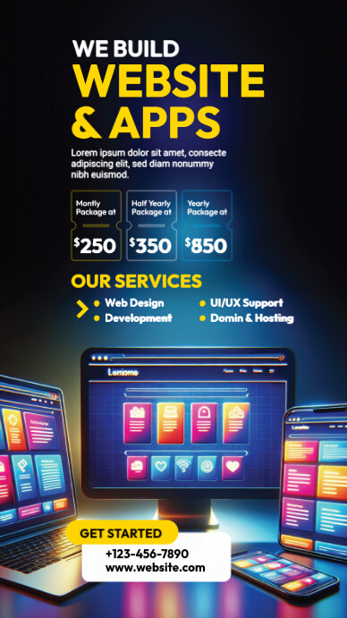 Black Professional Web Design Service Template Whatsapp Status