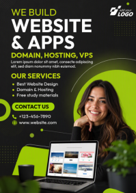 Black Web Development Services A4 Template