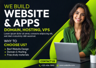 Black Web Development Services A4 Template