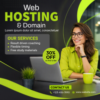 Black Web Hosting Services Сообщение Instagram Template