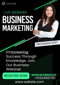 Black Professional Webinar business marketing tamplae A2 template