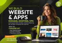 Black Website and App Development A4 Template