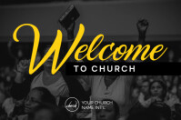 Black Professional Welcome To Church Poster template