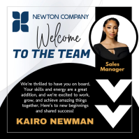 Black Professional Welcome To The Team  Square (1:1) template