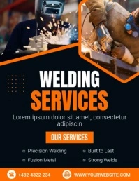 Black Professional Welding Flyer (us Letter) Iflaya (Incwadi ye-US) template