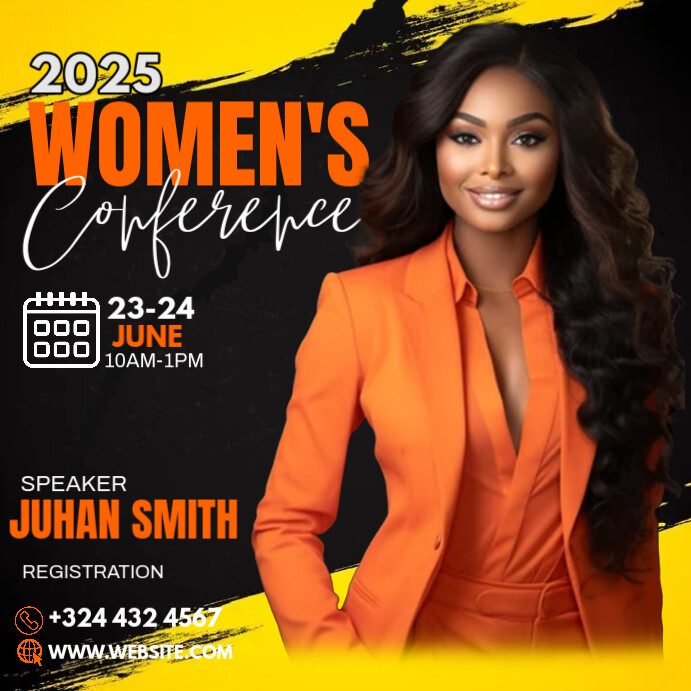 Black Professional Womens Conference Instagram Post Template | PosterMyWall