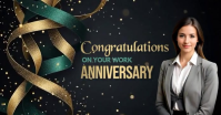 Black Professional Work Anniversary Facebook Shared Image template